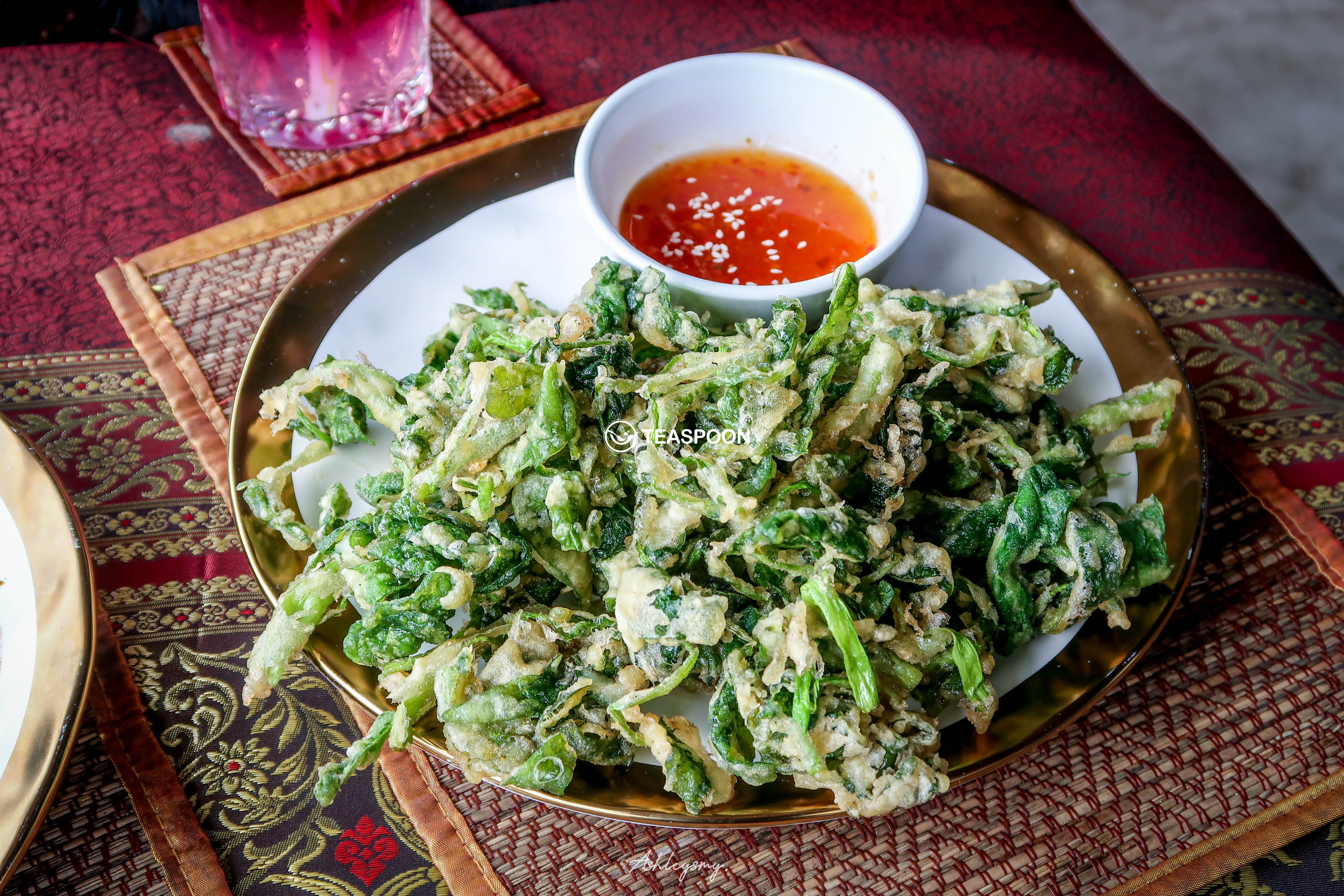 Deep Fried Kangkong in Thai style