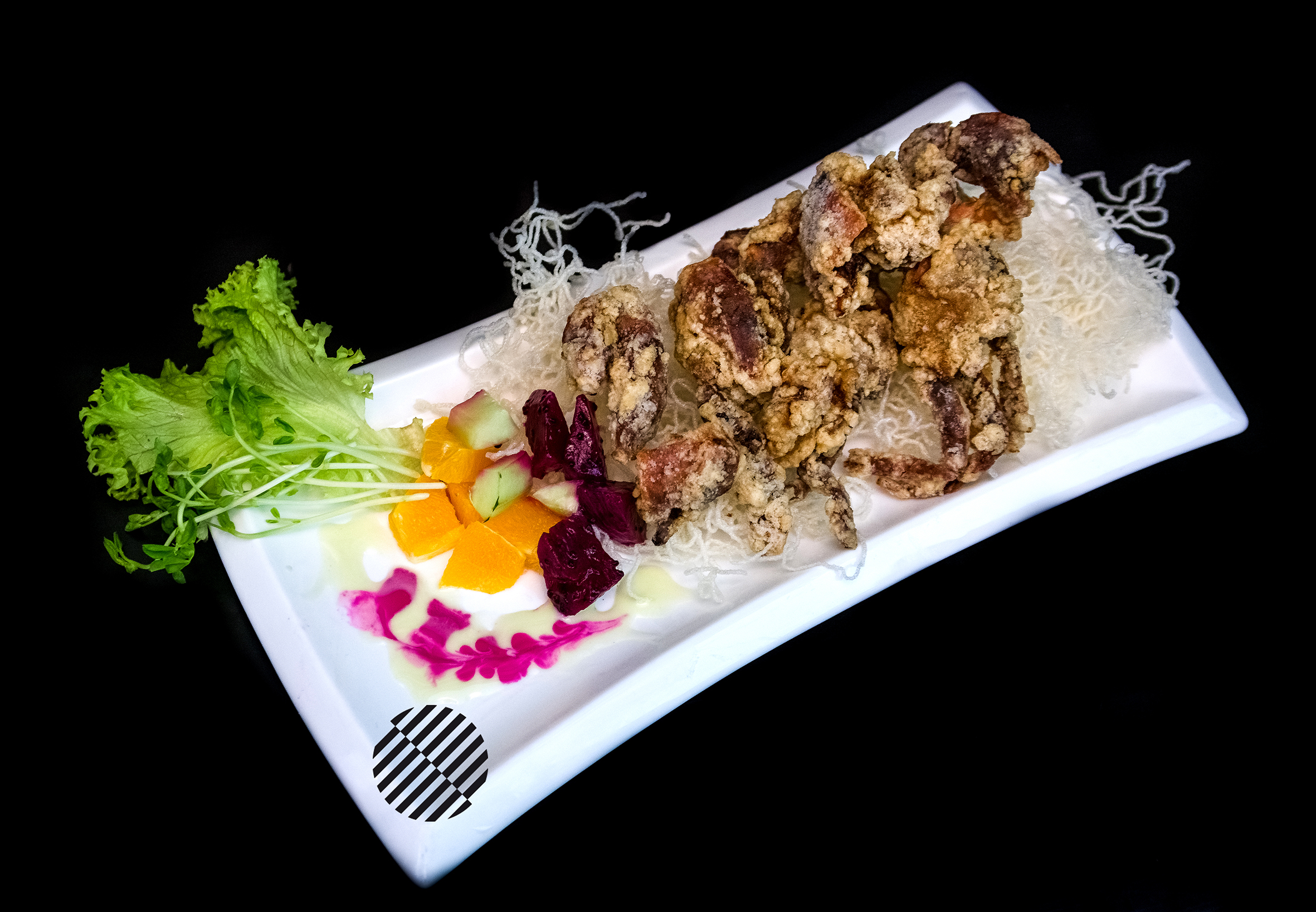 Crispy Soft Shell Crab with Katai Pastry and Wasabi Mayo Sauce