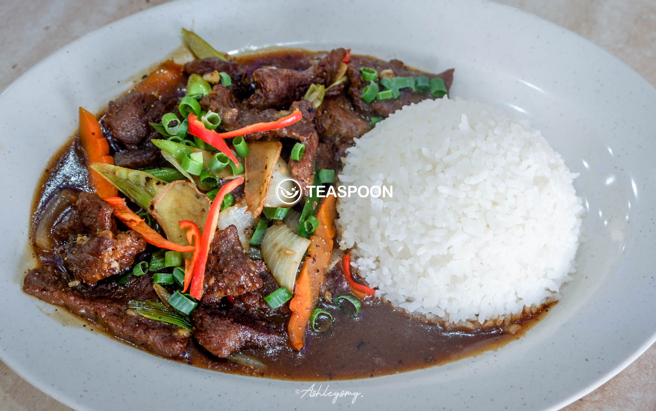 Black Pepper Beef Rice